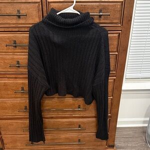Forever 21 Black Ribbed Turtleneck Sweater